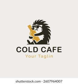 Cool Porcupine Cafe Logo Minimalist and Hip Design 
