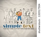 Cool poster with stylish guys. Vector illustration.