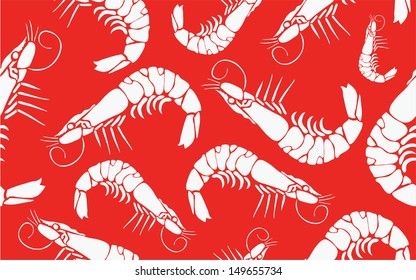 Cool Prawn Seamless Pattern