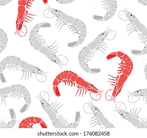 Cool Prawn Seamless Pattern