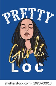 Cool Pretty Girls Loc Funny Melanin Women Afro Lover Vektorgrafik Design für Dokument und Print