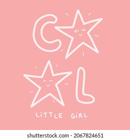 cool pretty little girl slogan
