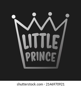 cool prince crown vector illustration with slogan