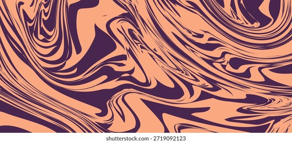 A cool, psychedelic background with fluid, distorted lines of dark purple and peach. Eps 10
