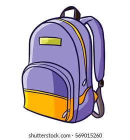 Cool Purple Orange Back Pack For Holiday Journey - Vector.