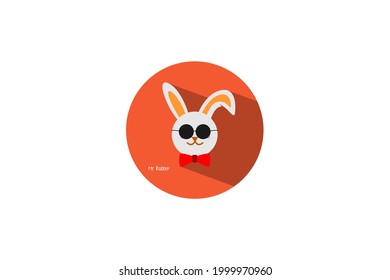Cool rabbit logo design. Vector illustration
