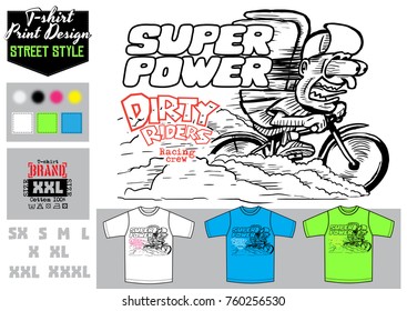 Cool Racer cyclist illustration for t-shirt and other uses