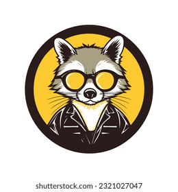 racoon fresco usando gafas de sol vectorial ilustración de clip