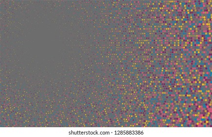 Cool radial halftone comic background graphic design. Circle fade elements frame. Colorful halftone distressed graphic design.