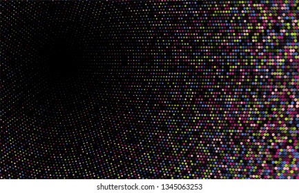 Cool radial halftone comic background graphic design. Circle fade elements frame. Halftone canvas gradient texture. Dotted vector graphics.