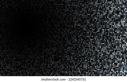 Cool radial halftone comic background graphic design. Halftone canvas gradient texture. Dotted vector graphics. Banner frame template.