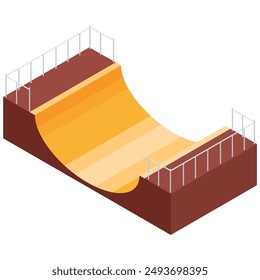 cool ramp for skateboarding vector illustration
