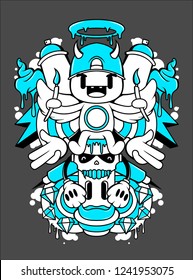 cool random graffiti character illustration