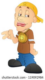 Cool Rapper - Cartoon Character - Vector Illustration