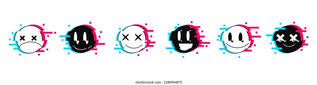 Icono de la cara del paro de rave frío. Ilustración de estilo plano aislada en fondo blanco. EPS vectorial 10