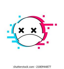 Icono de la cara del paro de rave frío. Ilustración de estilo plano aislada en fondo blanco. EPS vectorial 10