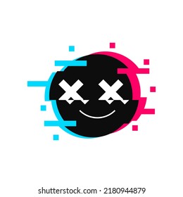 Icono de la cara del paro de rave frío. Ilustración de estilo plano aislada en fondo blanco. EPS vectorial 10