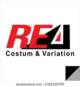 Vector fresco del texto de REA, diseño del logotipo para el campo de la velocidad.