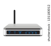 Cool Realisti Wireless Router with the antenna. Signs on a separate layer
