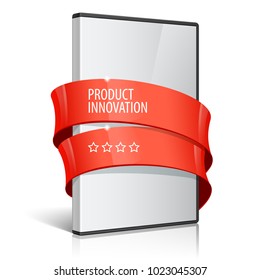 Cool Realistic Case for DVD Or CD Disk. Text, reflection and background on separate layers. Vector Illustration