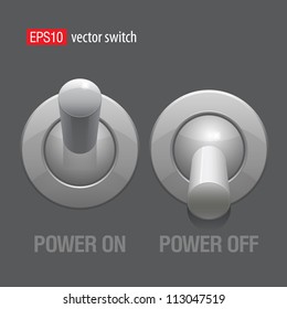 Cool Realistic Toggle Switch grey color. Vector illustration.