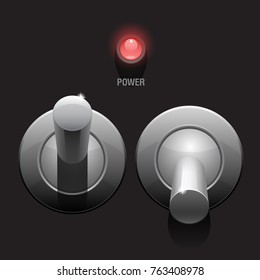 Cool Realistic Toggle Switch grey color. Vector illustration.