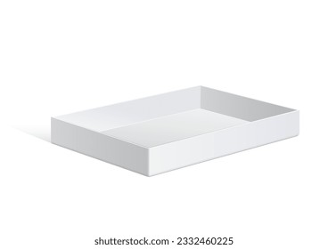 Cool Realistic White Package Cardboard Box Opened. For Software, electronic device and other products. Vector illustration