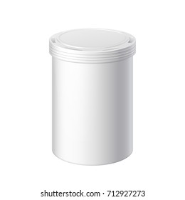 Cool Realistic White plastic bottle. Product Packing medicine. Various fluids Vector Illustration