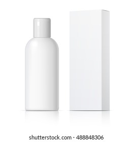 Cool Realistic white tube and packaging. For cosmetics, ointments, cream, glue Vector. Separate elements