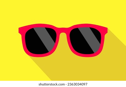 Ilustración de vectores de fondo amarillo de gafas negras y rojas frías