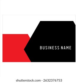 Cool red and black pentagon shape vector, business card design.