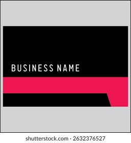Cool red and black rectangle red ribbon shape vector, business card design, white background.