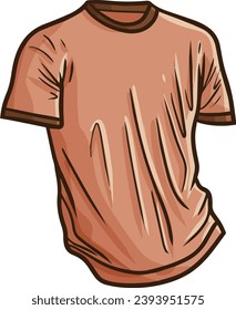 Cool red brown men's t-shirt cartoon illustration