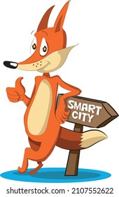 Cool Red fox cartoon mascot