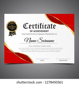 Cool Red And Gold Certificate Template
