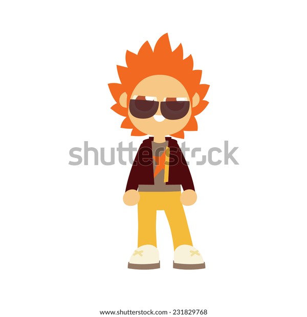 Cool Red Hair Boy Cartoon Flat Stock Vector Royalty Free 231829768