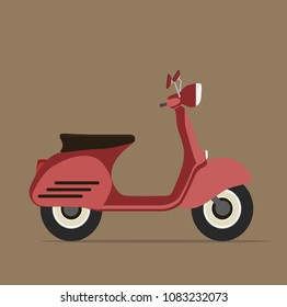 Cool red motorcycle Flat design