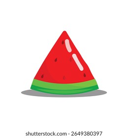 cool red pieces of watermelon fruits vector art design on white background