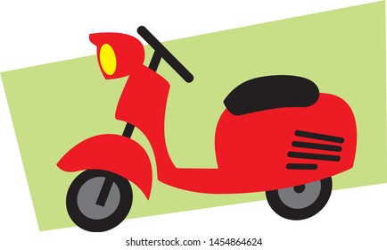 cool red scooter. vector image for illustration