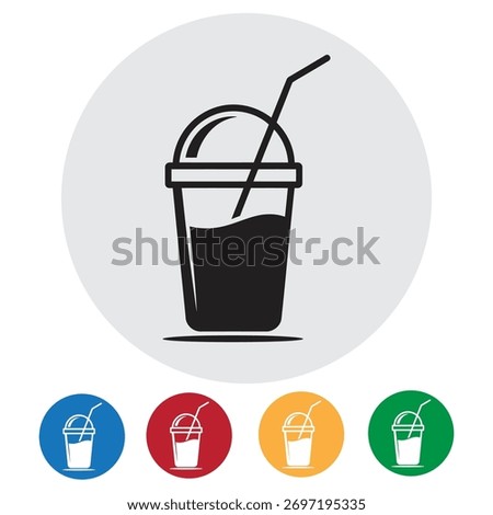 Cool refreshing drink with straw, a summer thirst quencher in vibrant colors, perfect for beverages and healthy lifestyle promotions, grab a smoothie!