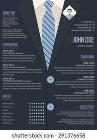 Cool resume cv curriculum vitae template design with business suit background