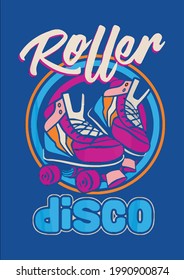 Cool Retor Vintage 70 s 80 s Roller Disco Dressup Party Top Vector Illustration Graphic Design for Document and Print