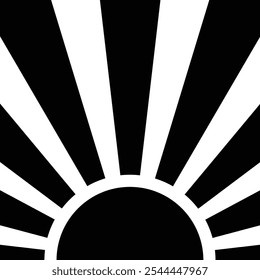 cool retro black sun effect pattern design