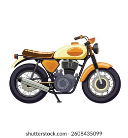 Cool retro cafe racer bike with a vintage vibe. Stylish and sleek motorcycle design, perfect for capturing the essence of classic racing and timeless aesthetics.