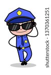 Cool - Retro Cop Policeman Vector Illustration