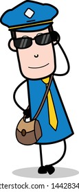 Cool - Retro Postman Cartoon Courier Guy Vector Illustration