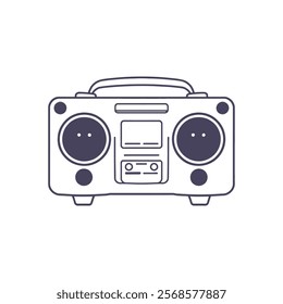 Cool Retro Stereo Boom Box Vector Perfect for Music Designs