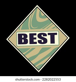 Diseño vector de pegatinas retro genial. Pegatinas retro de moda de Acid Cool con letras MEJOR parches con diferentes frases. Cayos de reacción divertidos e hipster.