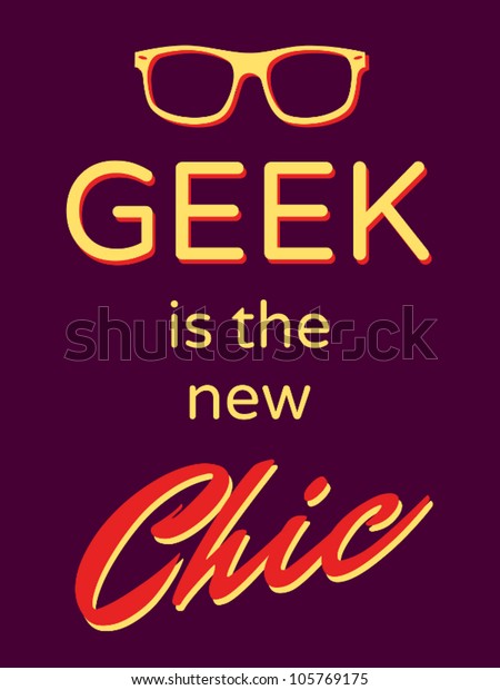 Cool Retro Style Poster Geek New Stock Vector Royalty Free 105769175