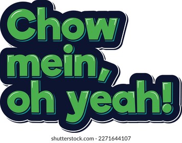 A cool and retro-inspired lettering design that celebrates the popular Chinese dish, chow mein. Perfect for a hip and casual Chinese restaurant or a vintage-style diner.